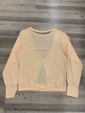 ZYIA active Peach Mesh Back Long Sleeve Top
